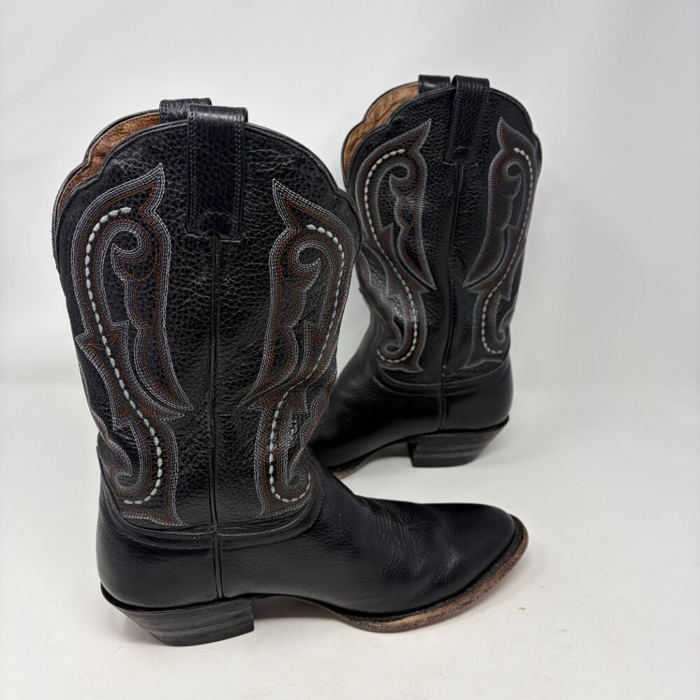 Ariat Black Western Cowboy Boots with Brown Accents - Picture 9 of 11